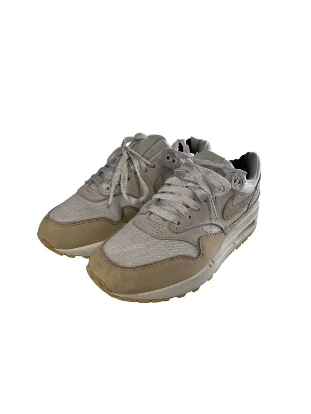 Nike Air Max 1 FB5060-100 White Beige Sneakers Sz 8 Womens Lightweight Cushionin